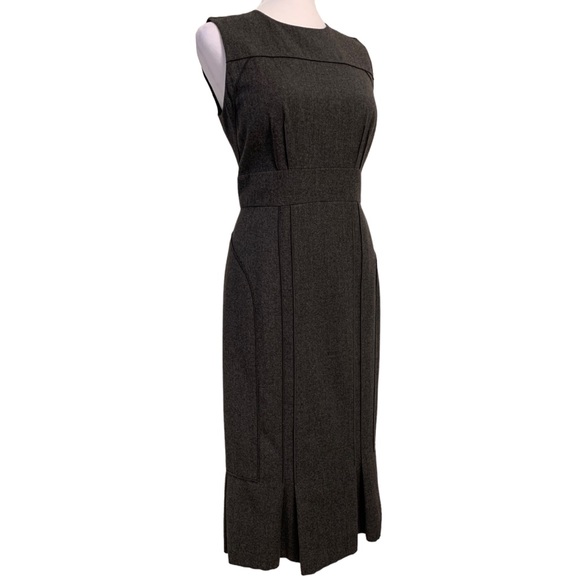 Magaschoni | NWOT Sleeveless Midi Sheath Dress in Charcoal Gray Size 2 - Picture 10 of 16
